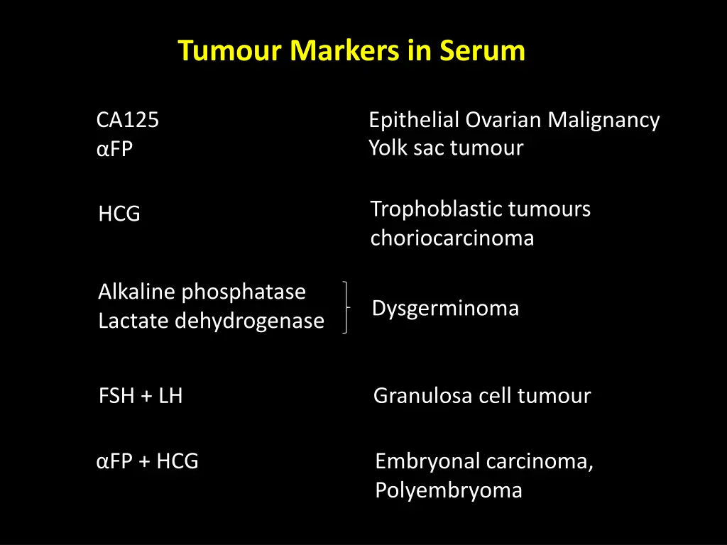 tumour markers in serum