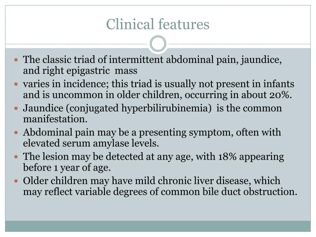 clinical features