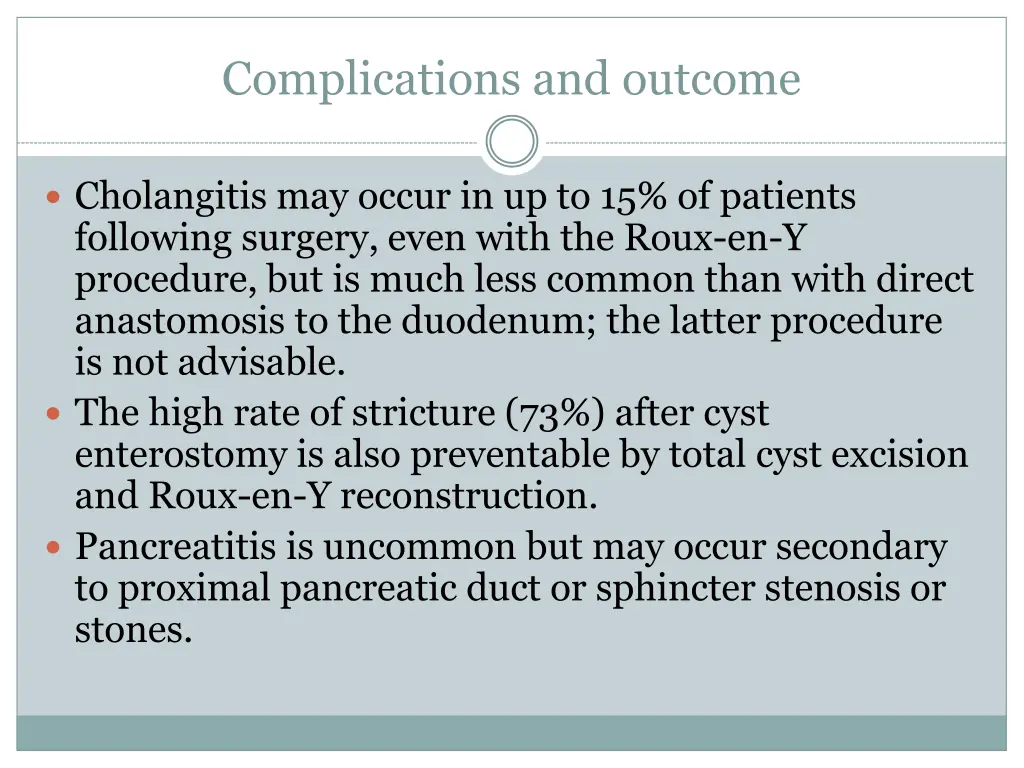 complications and outcome