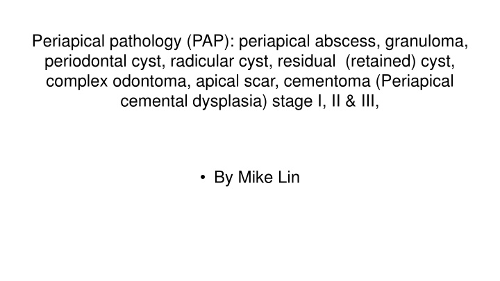 periapical pathology pap periapical abscess