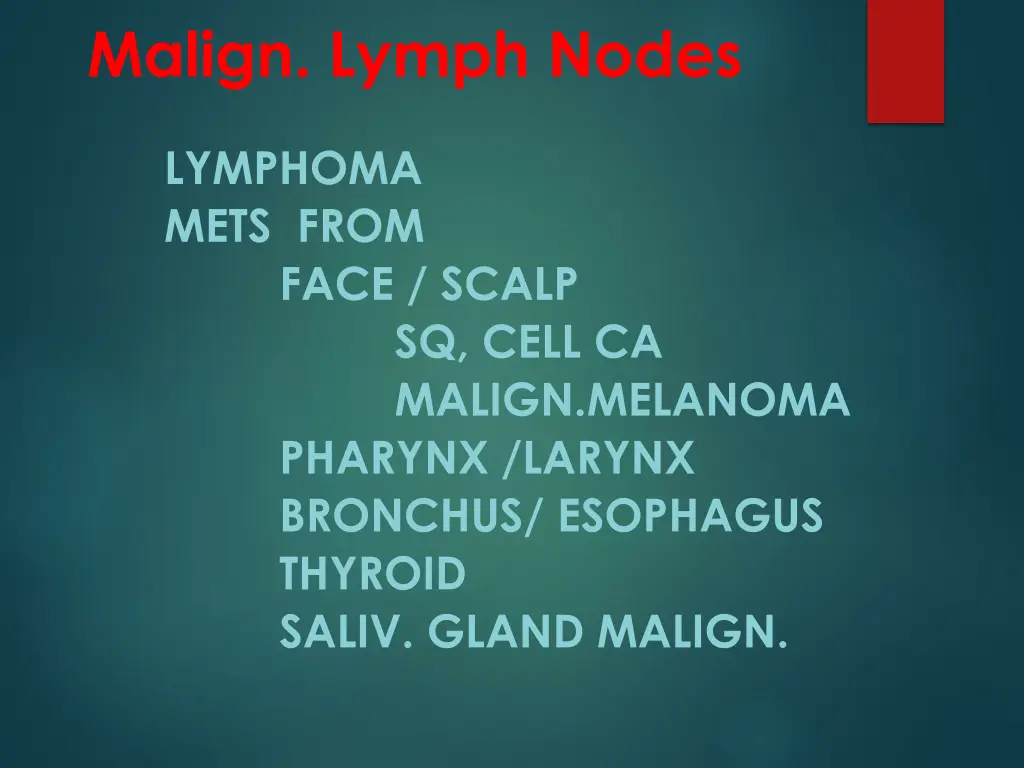 malign lymph nodes