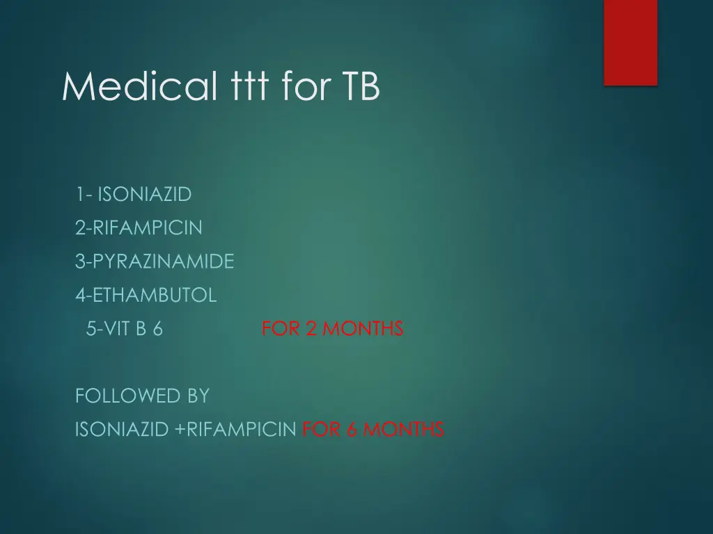 medical ttt for tb