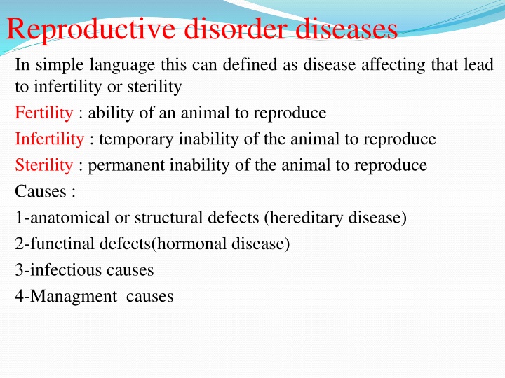 reproductive disorder diseases in simple language