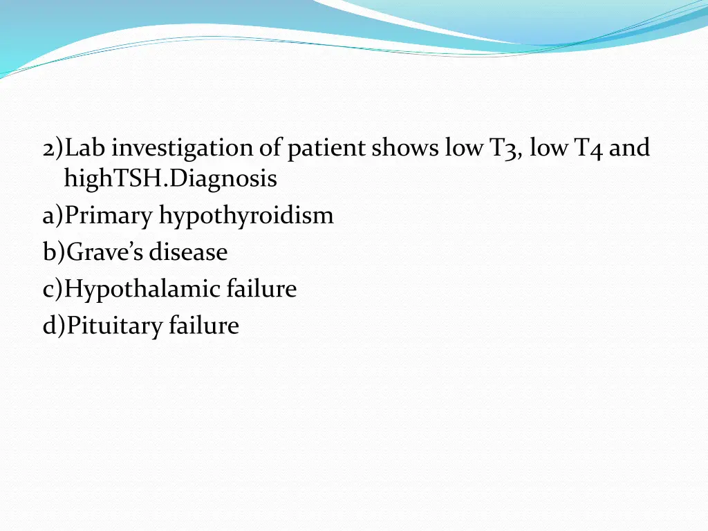 2 lab investigation of patient shows