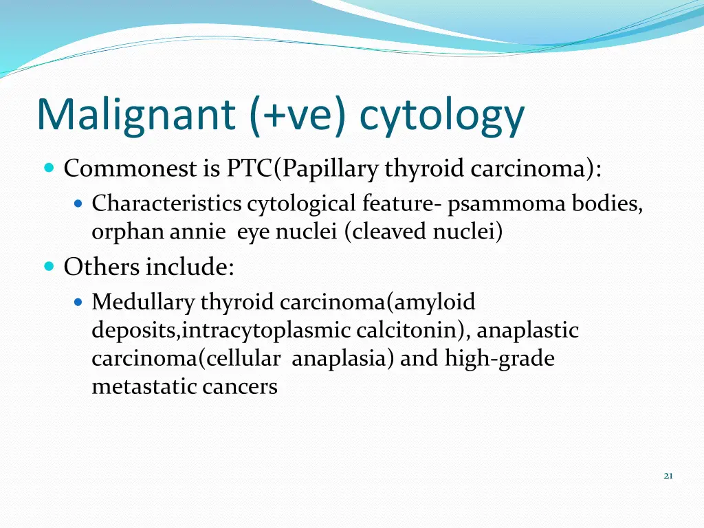 malignant ve cytology