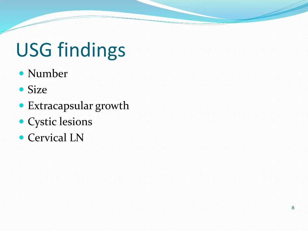 usg findings