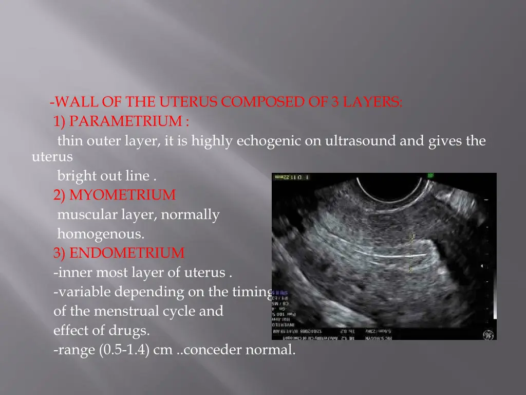 wall of the uterus composed of 3 layers