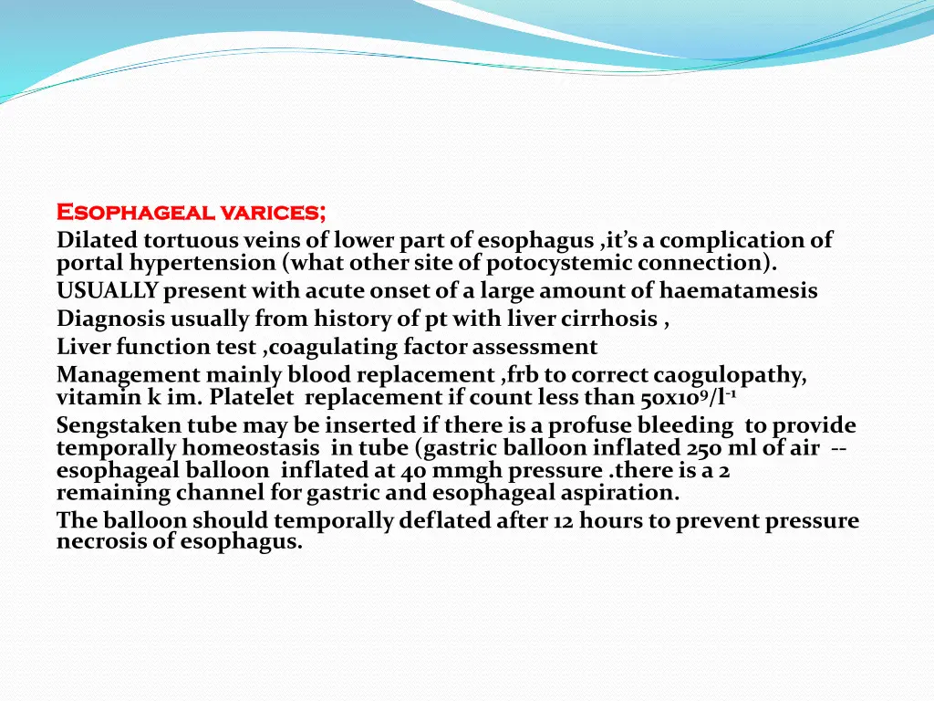 esophageal esophageal varices dilated tortuous