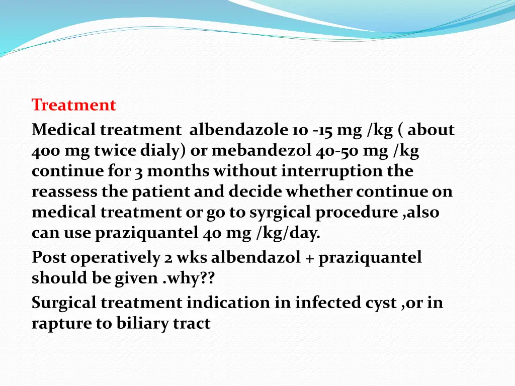 treatment medical treatment albendazole