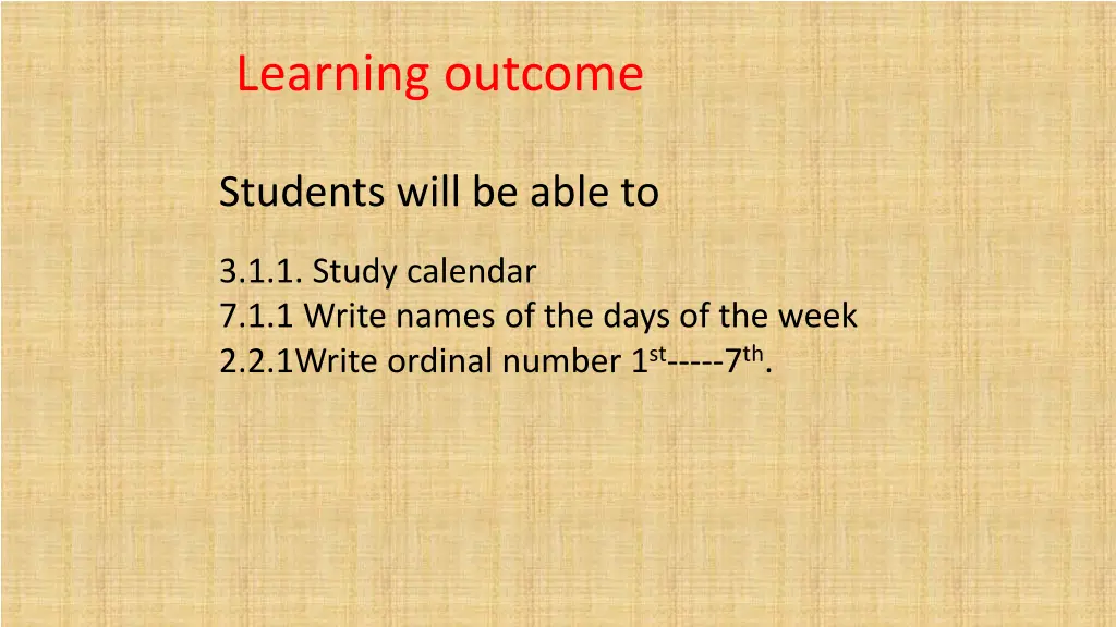 learning outcome