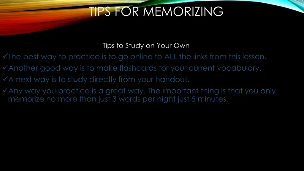 tips for memorizing