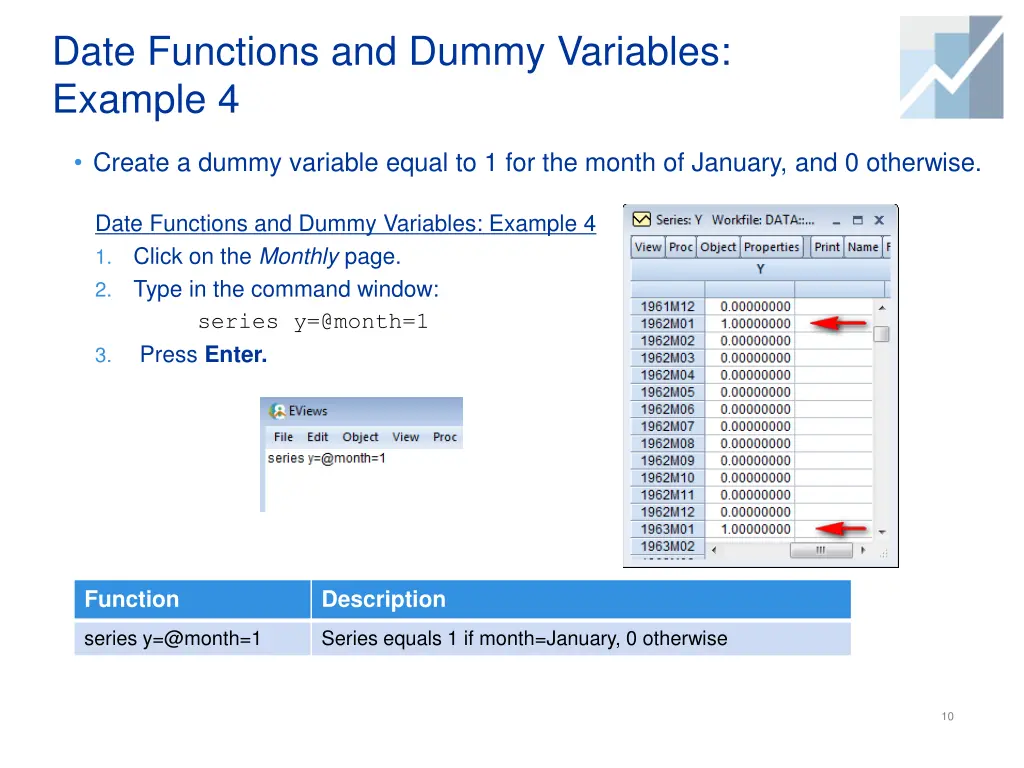 date functions and dummy variables example 4