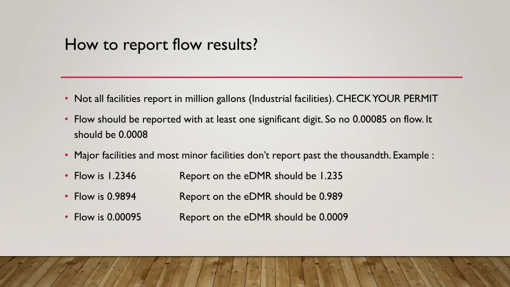 how to report flow results