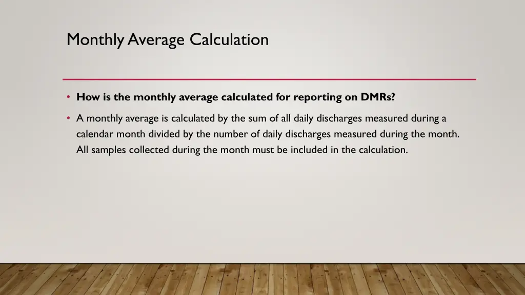 monthly average calculation