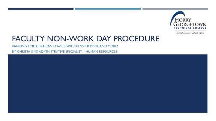 faculty non work day procedure banking time