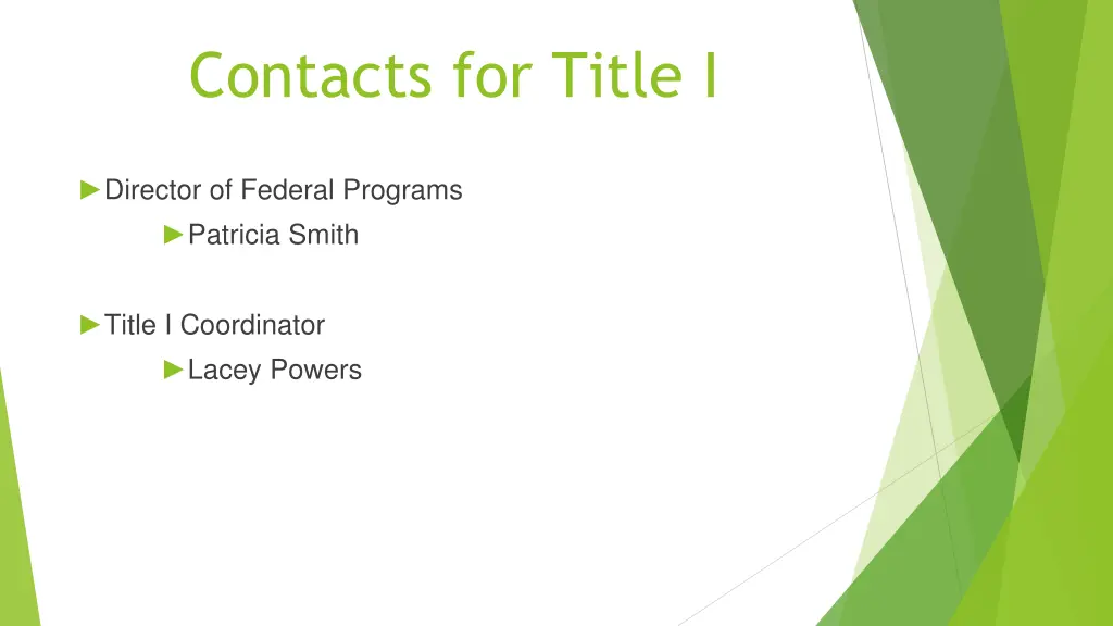 contacts for title i