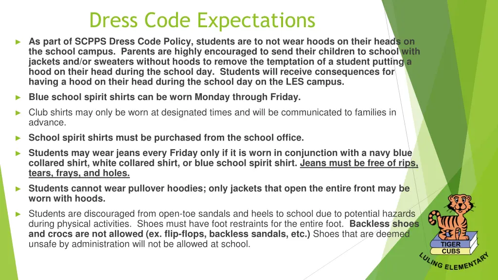 dress code expectations