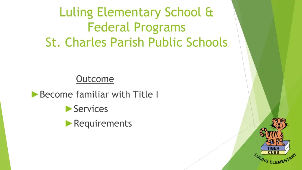 luling elementary school federal programs