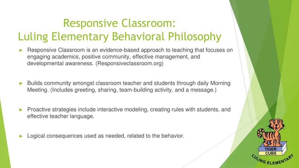 responsive classroom luling elementary behavioral