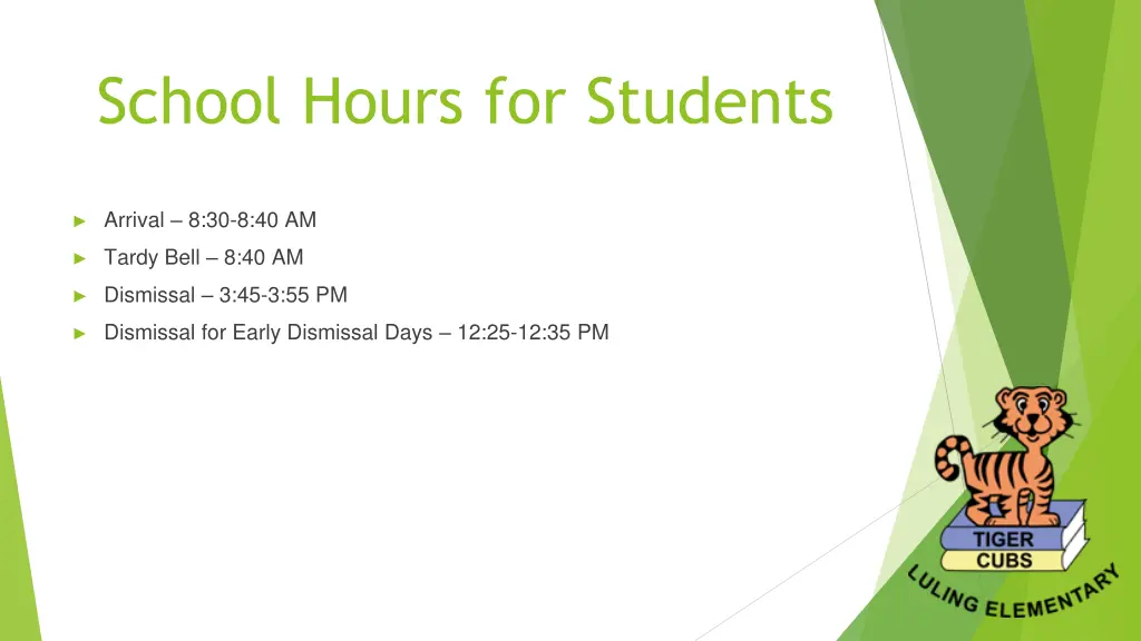 school hours for students