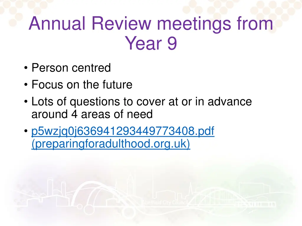 annual review meetings from year 9