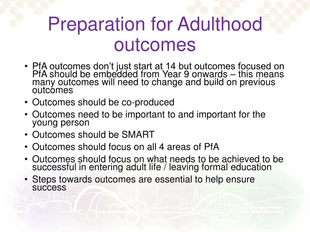 preparation for adulthood outcomes