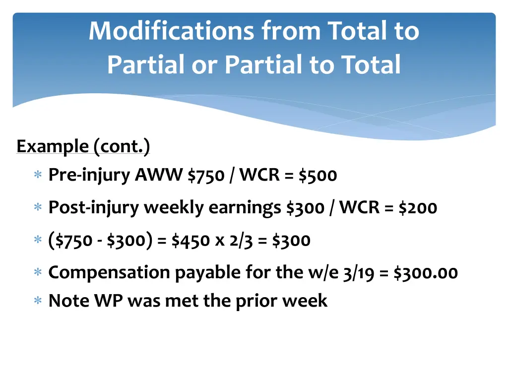 modifications from total to partial or partial 4