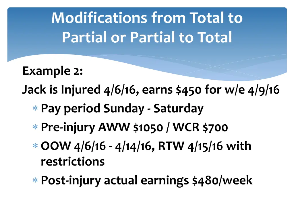 modifications from total to partial or partial 5