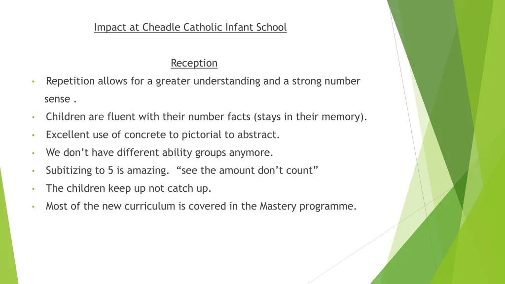 impact at cheadle catholic infant school