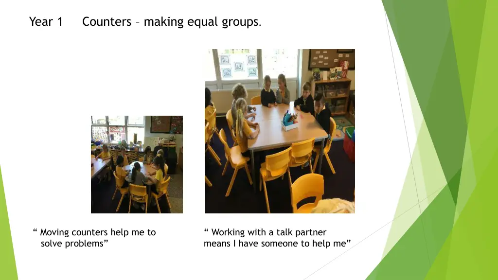 year 1 counters making equal groups