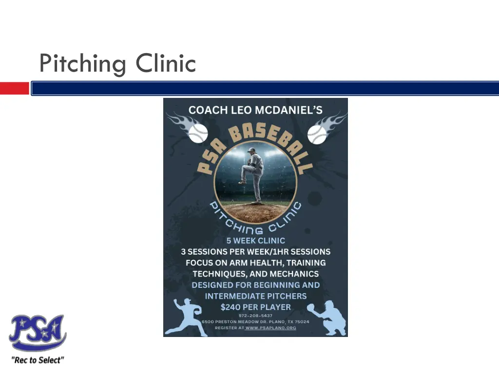 pitching clinic