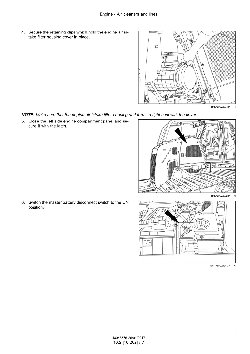 engine air cleaners and lines 4