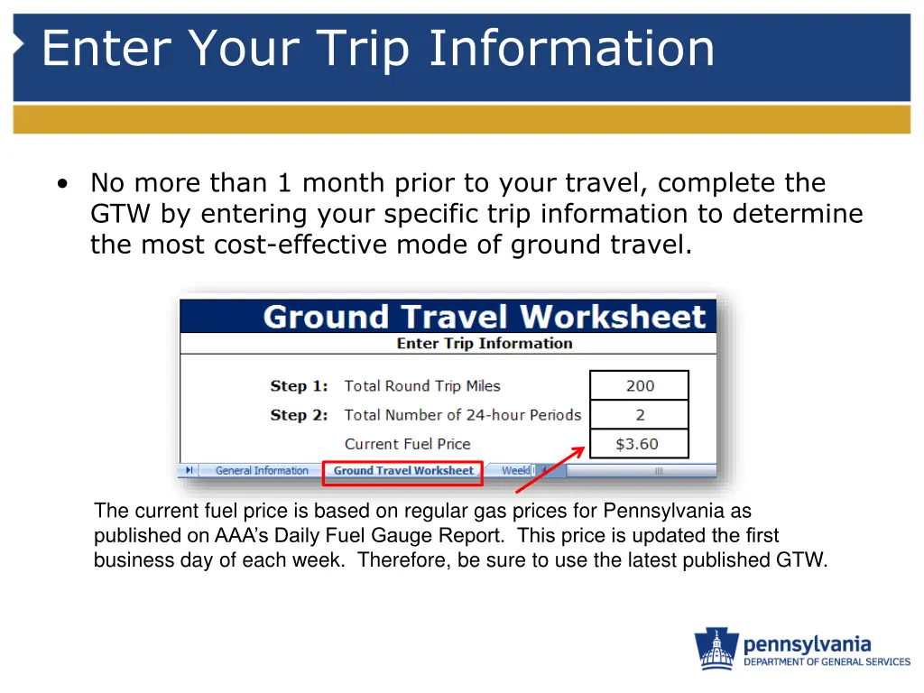 enter your trip information 2