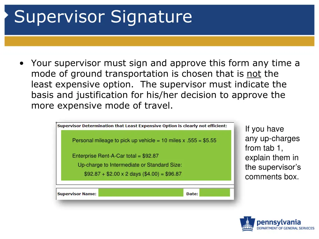 supervisor signature