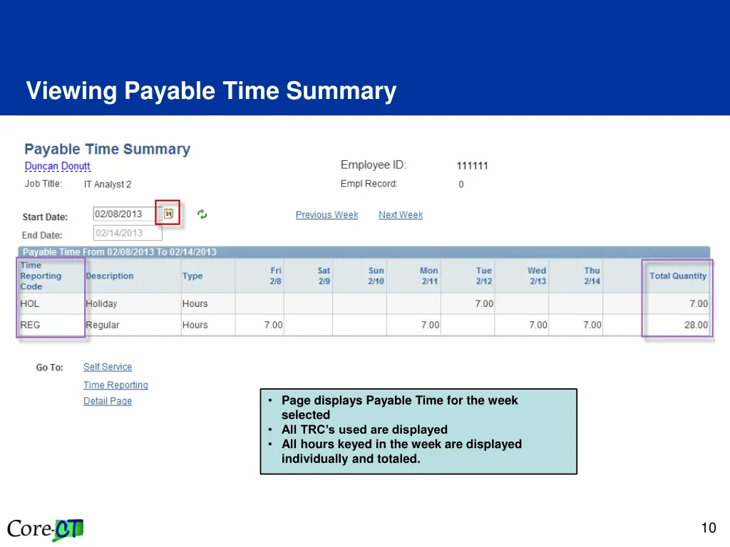 viewing payable time summary 3