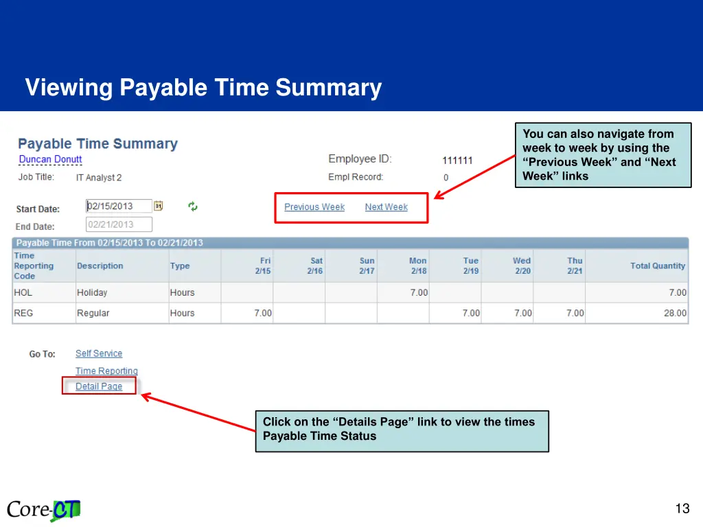 viewing payable time summary 6