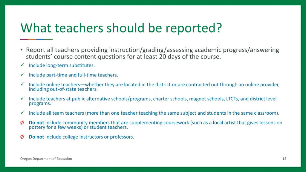 what teachers should be reported