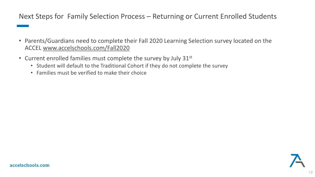 next steps for family selection process returning