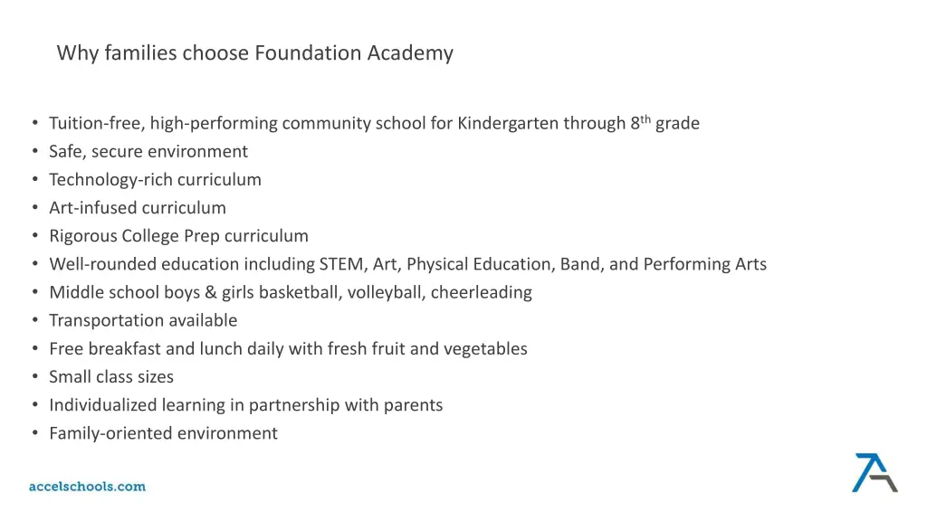 why families choose foundation academy