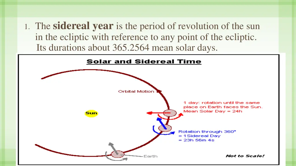 1 the sidereal year is the period of revolution