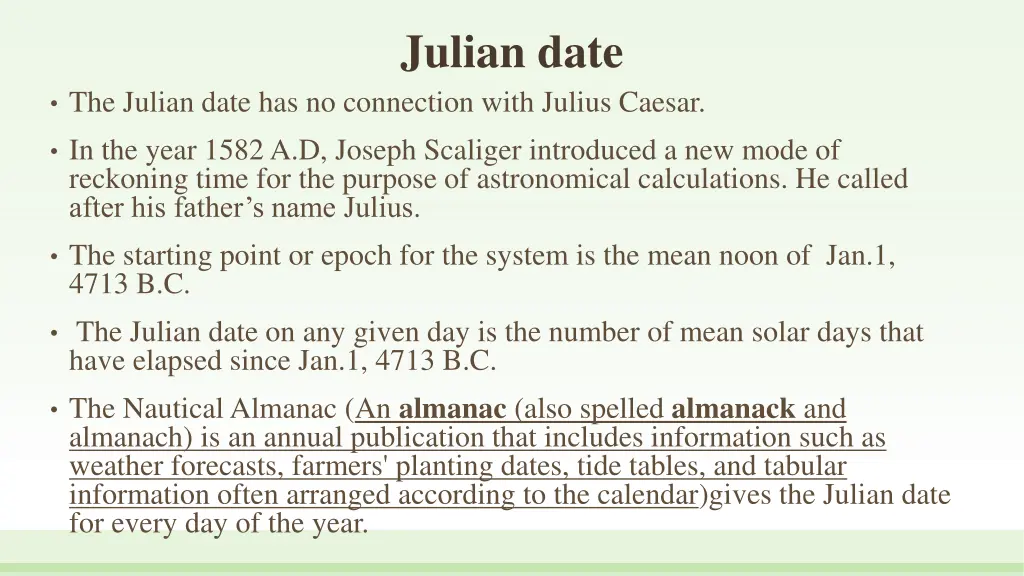 julian date 5