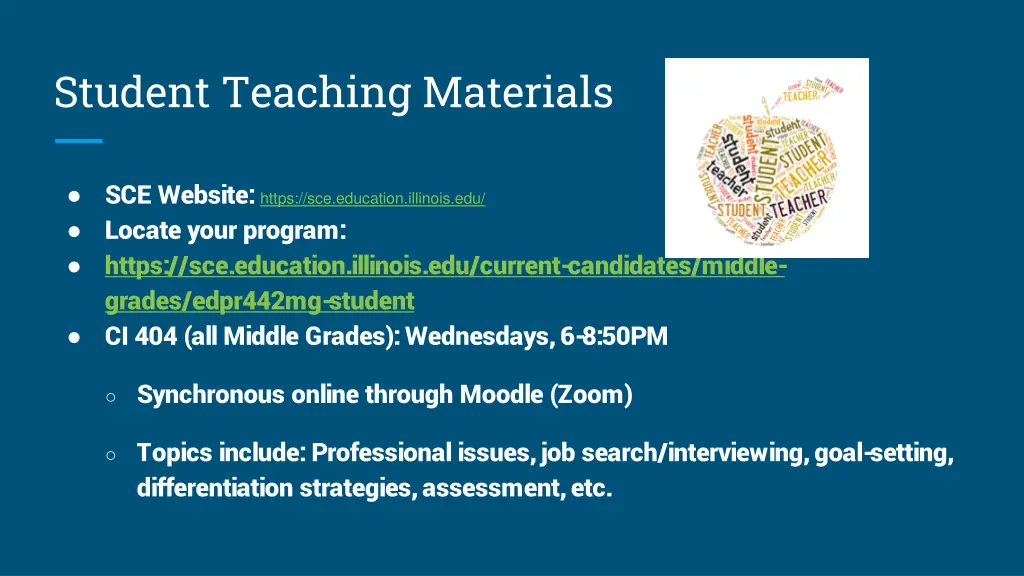 student teaching materials