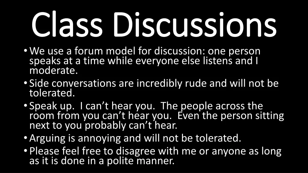 class discussions class discussions