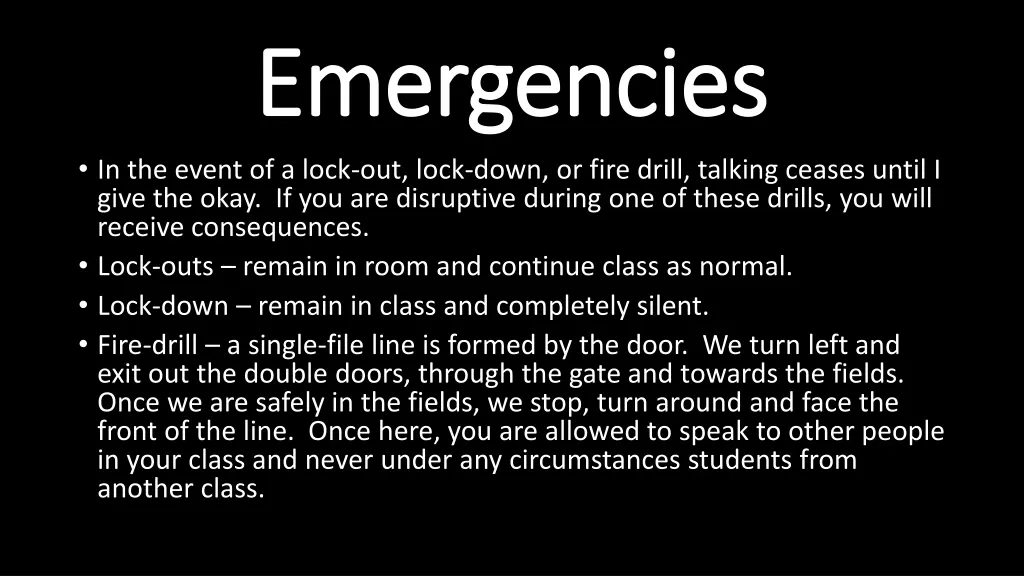 emergencies emergencies in the event of a lock