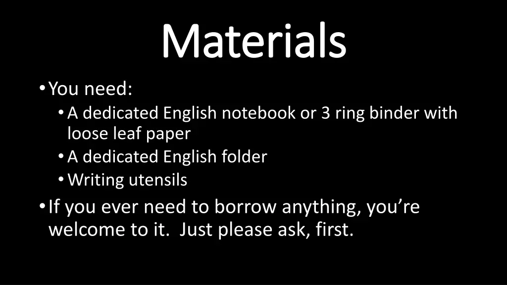 materials materials