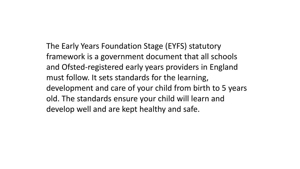 the early years foundation stage eyfs statutory