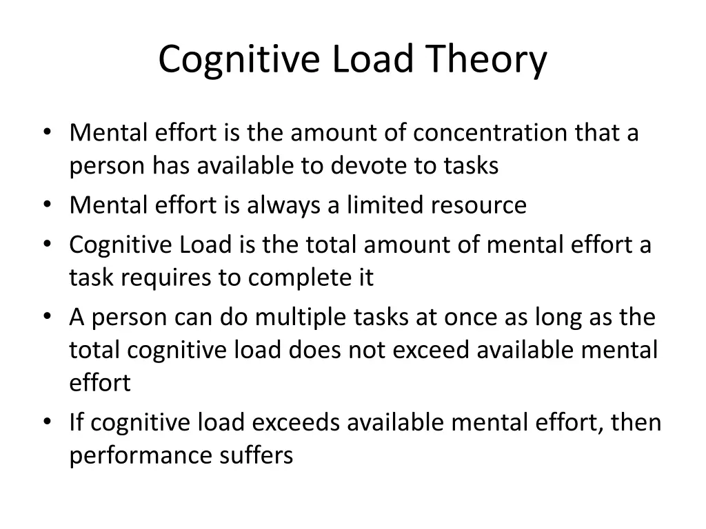 cognitive load theory