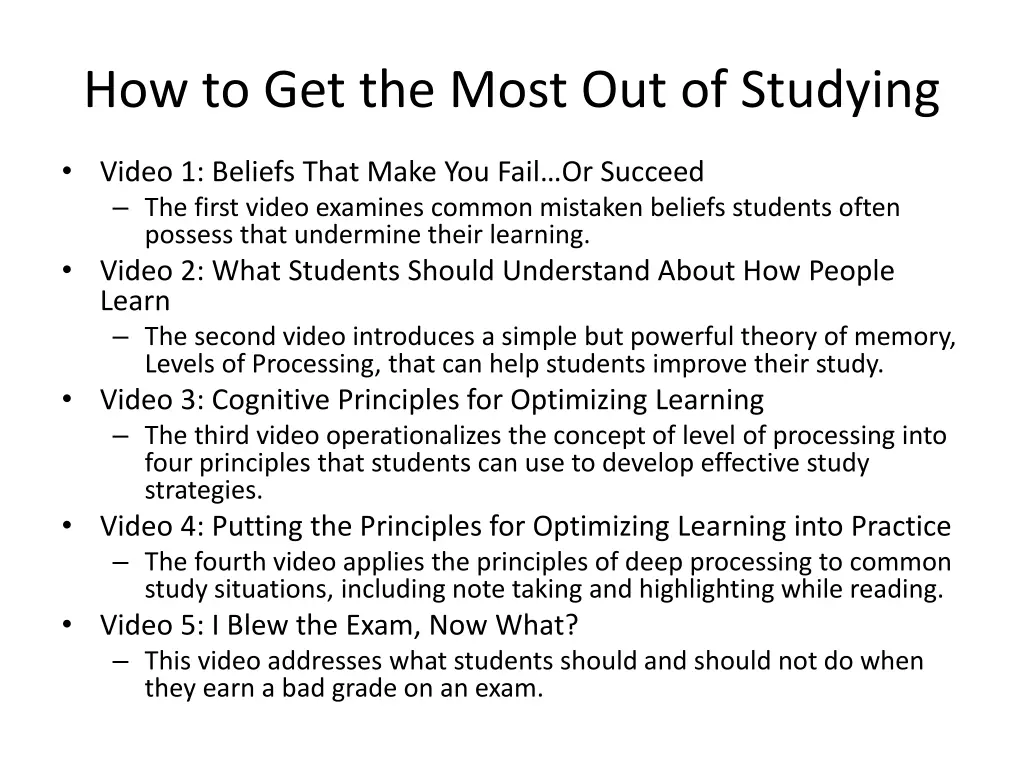 how to get the most out of studying