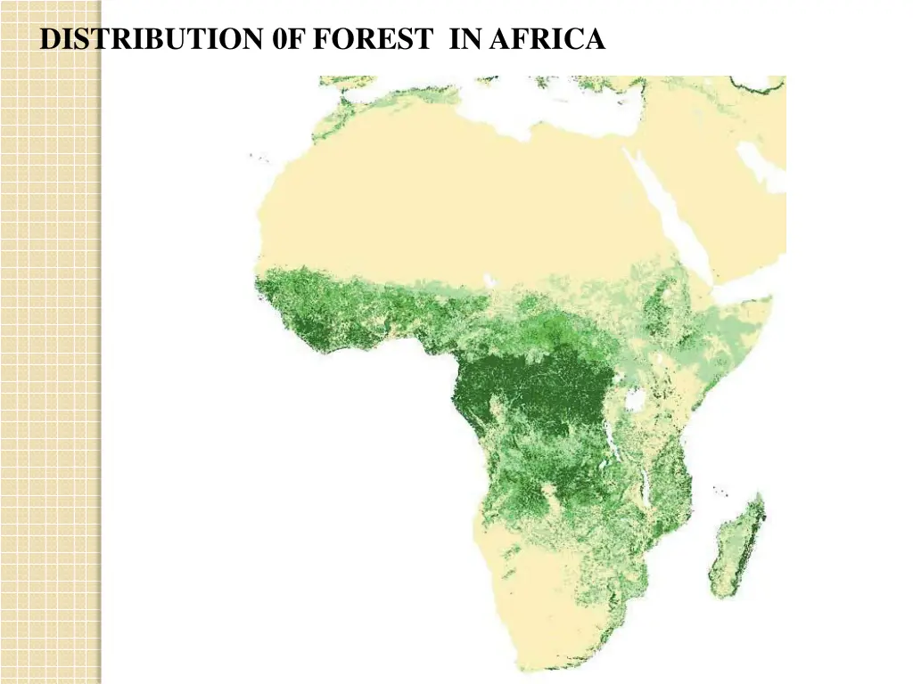 distribution 0f forest in africa