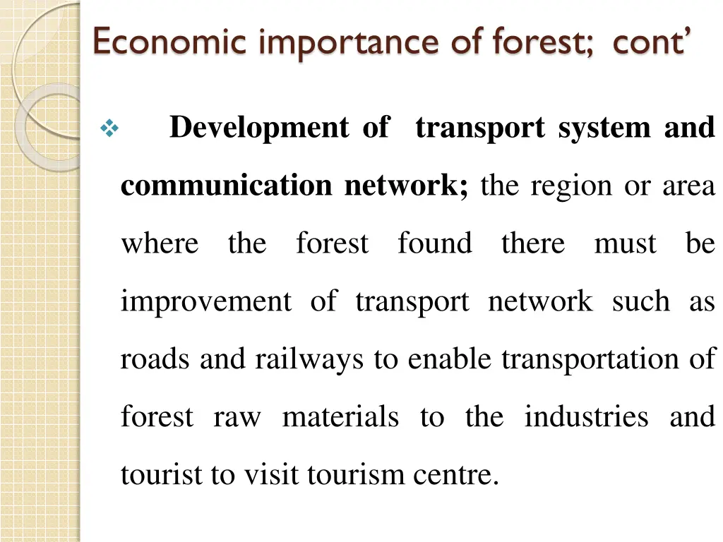 economic importance of forest cont 5